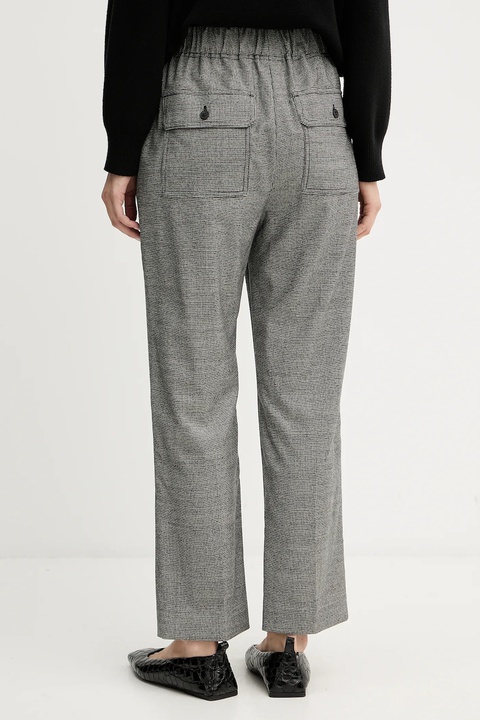 Weekend Max Mara spodnie z wełną HATELEY damskie kolor czarny proste high waist 2525136022600 - zdjęcie produktu nr 2