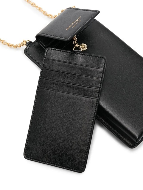Ferragamo logo-print leather phone case - Black - zdjęcie produktu nr 2