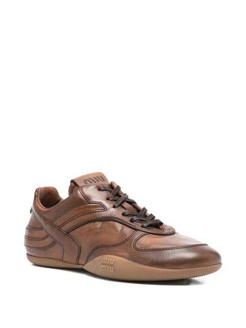 Miu Miu leather sneakers - Brown - zdjęcie produktu nr 2