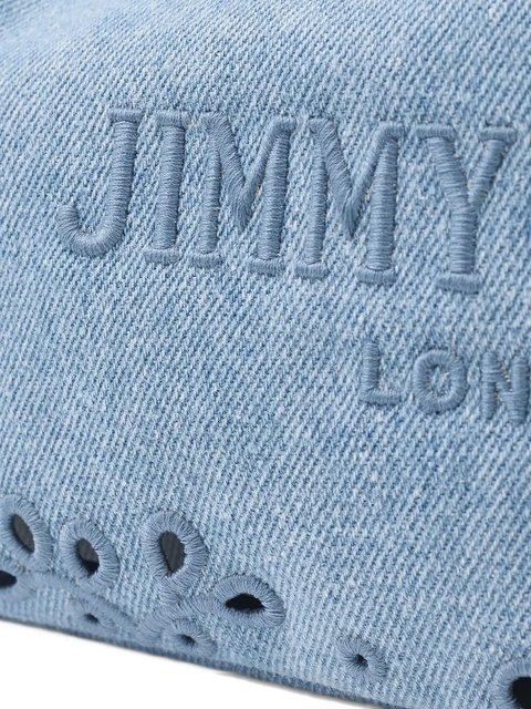 Jimmy Choo laser-cut drawstring shoulder bag - Blue - zdjęcie produktu nr 2