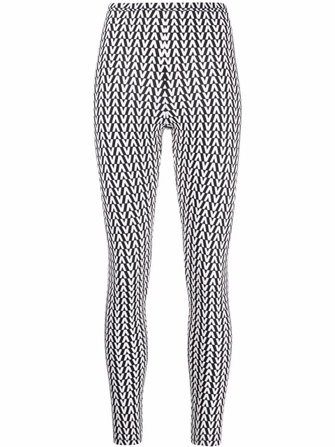 Valentino Garavani all-over logo-print leggings - Black - zdjęcie produktu nr 1