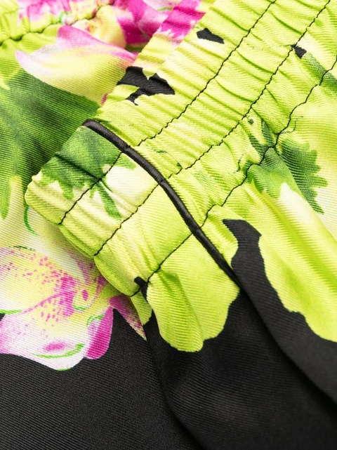 Versace floral-print silk beach trousers - Black - zdjęcie produktu nr 2