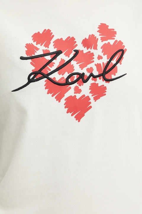 Karl Lagerfeld t-shirt bawełniany damski kolor beżowy A3W17015 - zdjęcie produktu nr 2