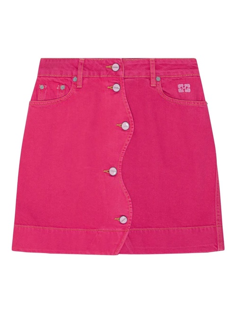 GANNI button-front denim skirt - Pink - zdjęcie produktu nr 1