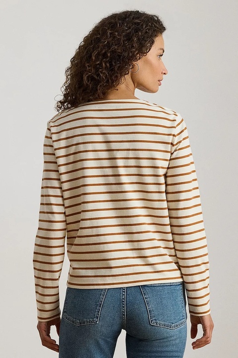 Lauren Ralph Lauren longsleeve bawełniany damskie kolor beżowy 200980155 - zdjęcie produktu nr 2