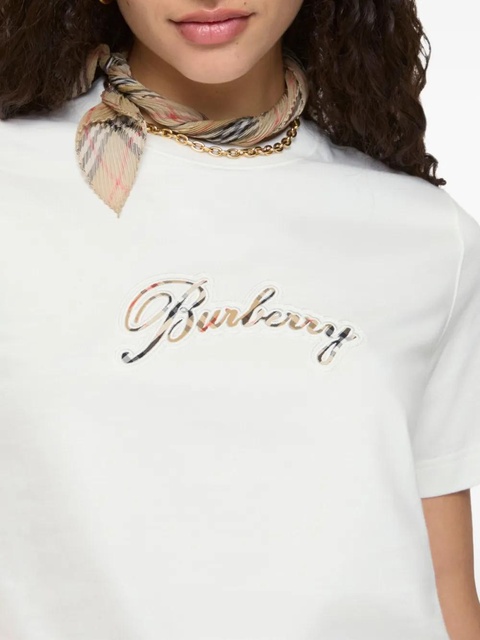 Burberry cursive-logo cotton T-shirt - White - zdjęcie produktu nr 2