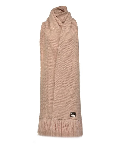 PINKO - Różowy szalik maxi z logo Tramonto - zdjęcie produktu nr 1