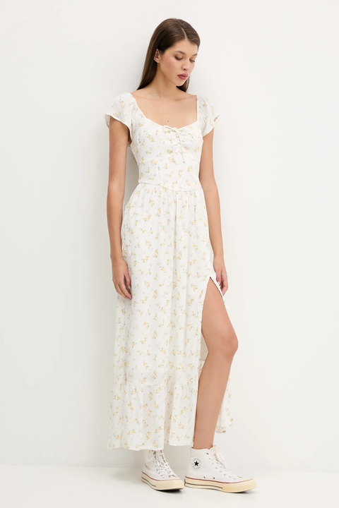 Hollister Co. sukienka kolor biały maxi rozkloszowana KI359-5298 - zdjęcie produktu nr 2