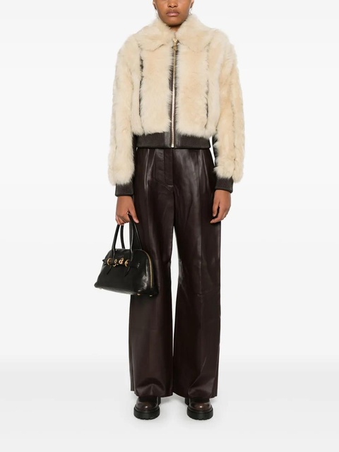 ZIMMERMANN wide-leg leather trousers - Brown - zdjęcie produktu nr 1