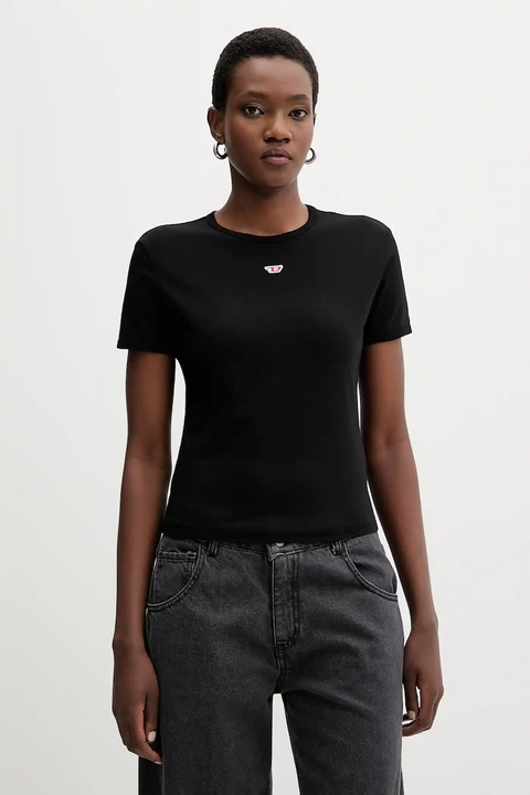 Diesel t-shirt bawełniany T-UNCUTIE-LONG-D T-SHIRT damski kolor czarny A14962.0GRAI - zdjęcie produktu nr 1