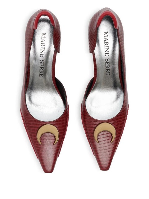Marine Serre 60mm lizard-skin effect pumps - Red - zdjęcie produktu nr 2