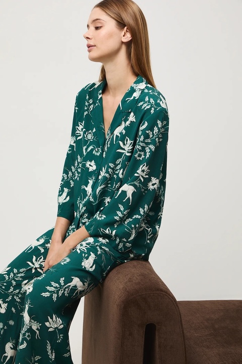 Medicine piżama damska kolor turkusowy - zdjęcie produktu nr 1