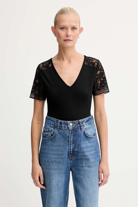 Morgan t-shirt damskie kolor czarny DIO - zdjęcie produktu nr 1