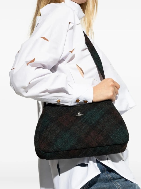 Vivienne Westwood Kate orb-plaque plaid shoulder bag - Black - zdjęcie produktu nr 1
