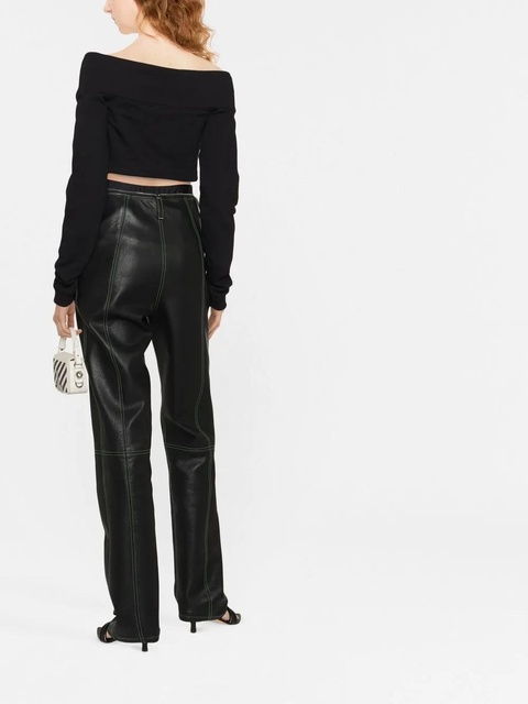 GCDS off-shoulder cropped sweatshirt - Black - zdjęcie produktu nr 2