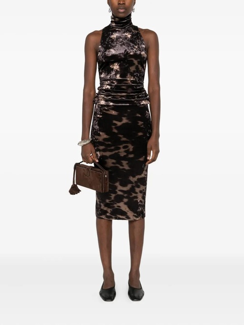 Nanushka velvet print pencil skirt - Black - zdjęcie produktu nr 1