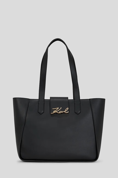 Karl Lagerfeld torebka skórzana kolor czarny A3W30133 - zdjęcie produktu nr 1