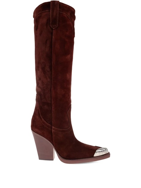 Paris Texas 10mm El Dorado metallic-toe suede boots - Brown - zdjęcie produktu nr 1