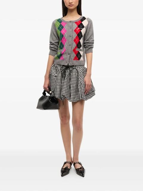 GANNI argyle-pattern cardigan - Grey - zdjęcie produktu nr 2