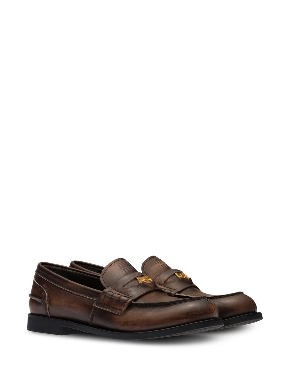 【MIUMIU】シンプル ♪ お洒落 ロゴ ローファー PENNY LOAFERS MIU MIU ミュウミュウ レザー Penny Loafers ペニー ローファー