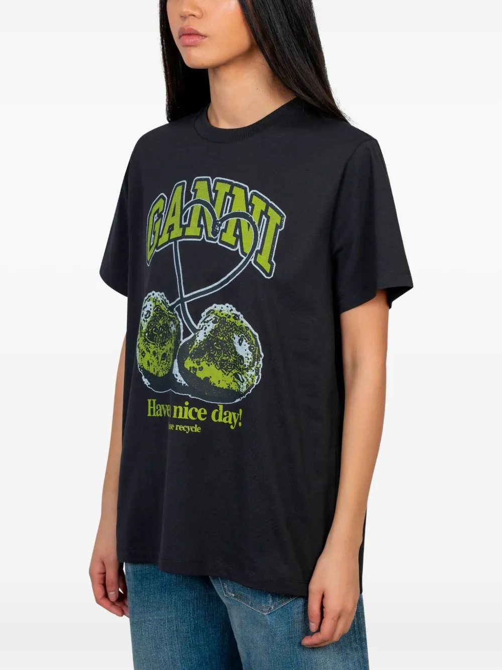 Ganni Cherry print Tシャツ GANNI / ガニー】 Future Heavy Jersey Cherry T（Tシャツ