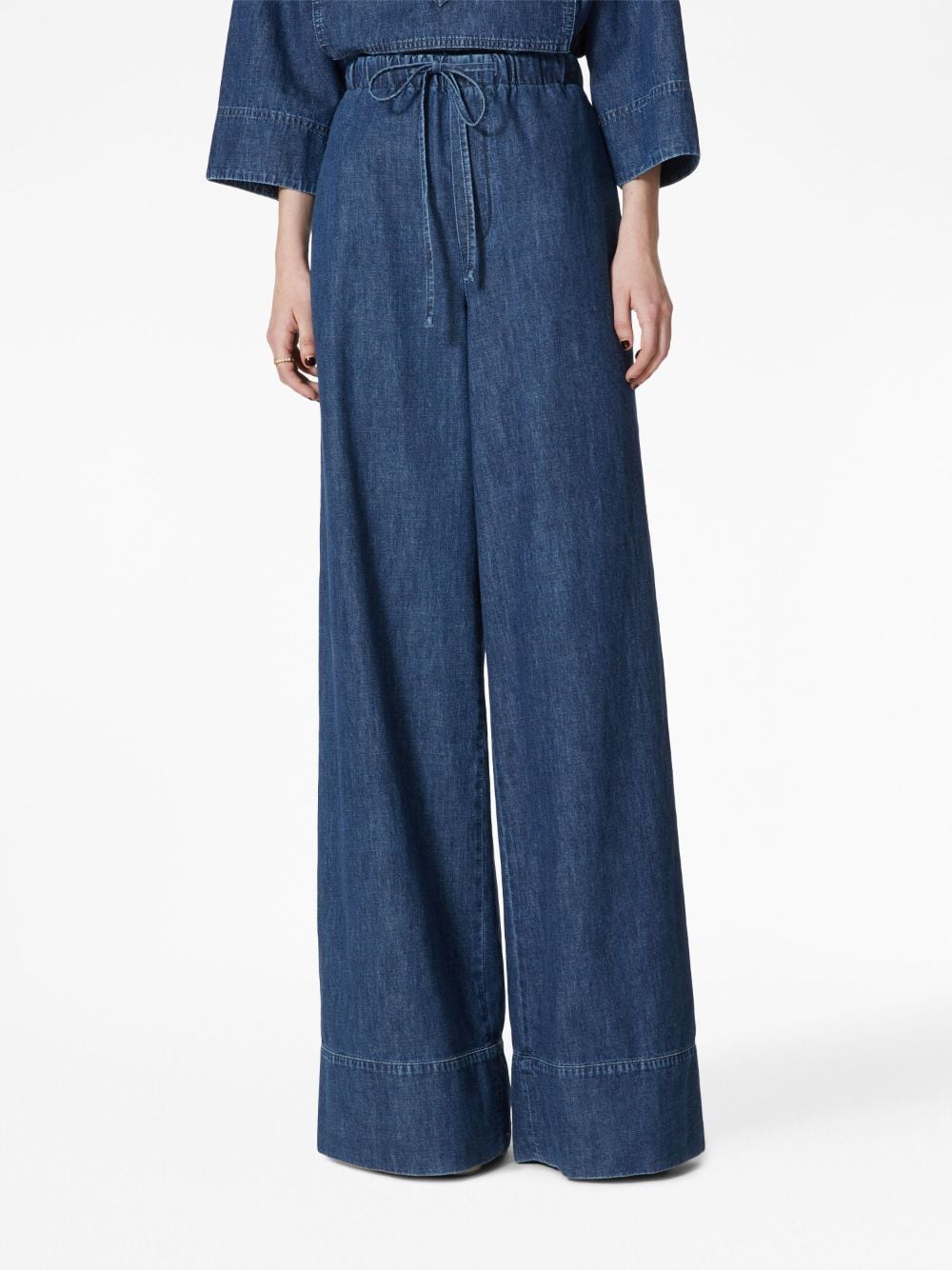 Valentino Garavani chambray wide-leg jeans - Blue za 6 070