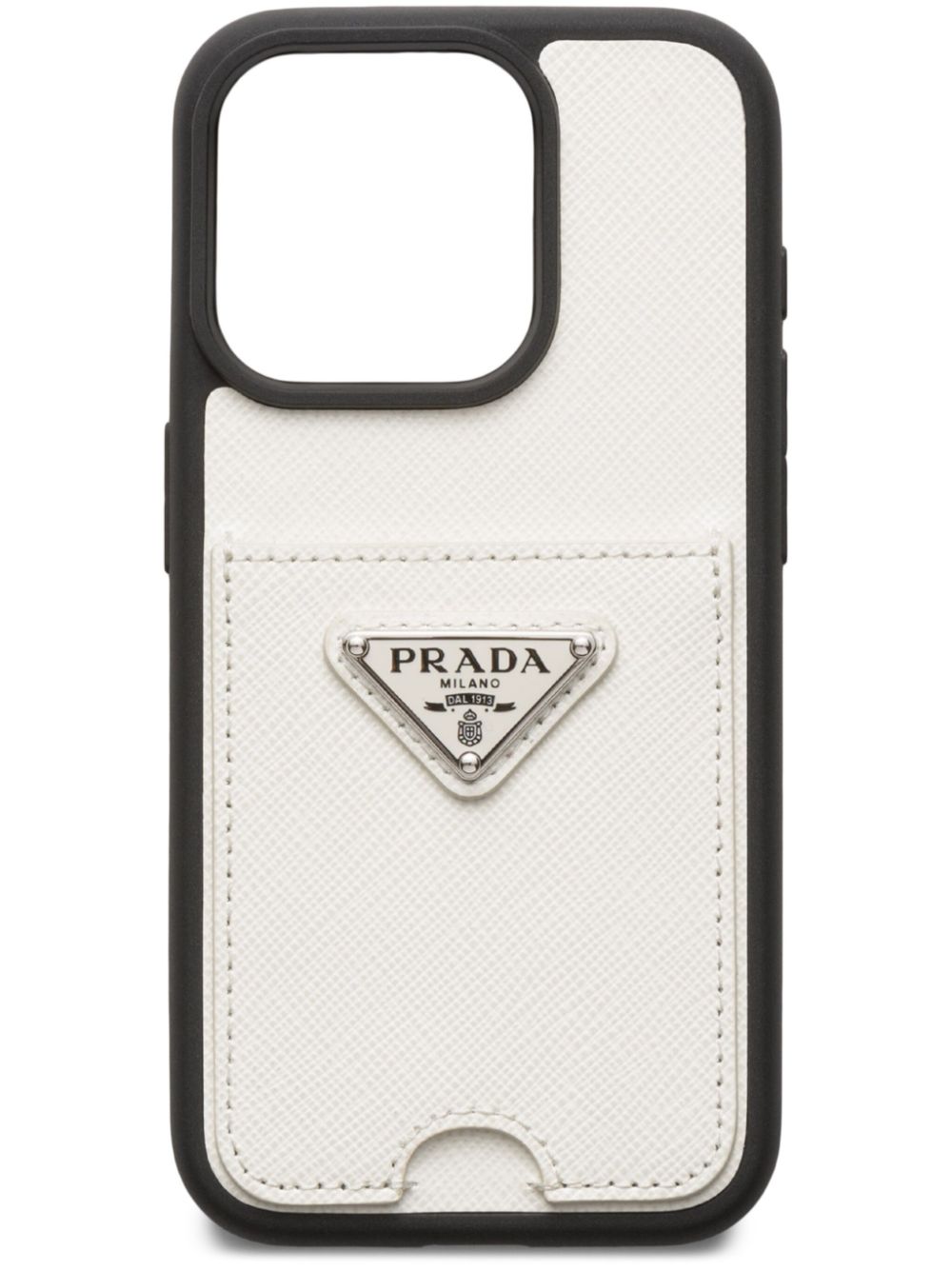 PRADA iphone15Pro ケース トライアング ホワイト　ブラック Prada triangle logo iPhone 15 Pro case - White za 1 642,00