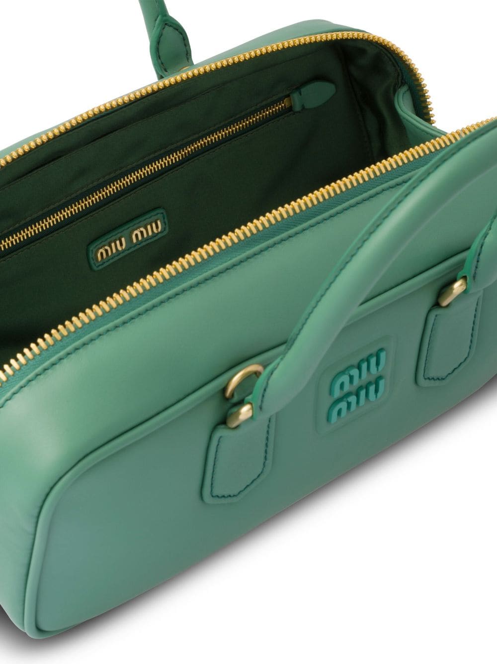 Miu Miu leather mini top-handle bag - Green za 9 973,00 PLN