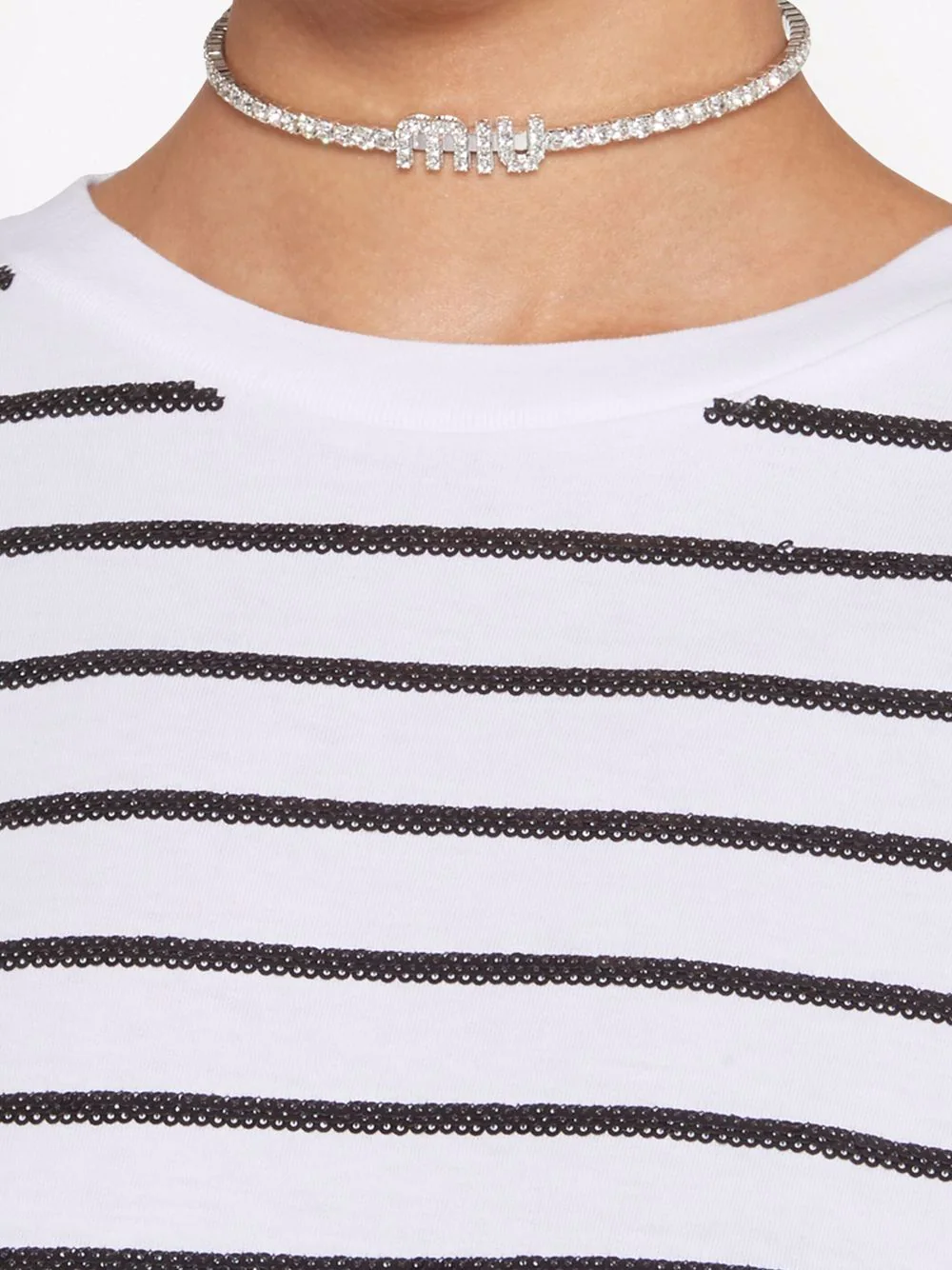 アクセサリー MIU MIU Chain Crystal Miu Miu Necklace Steel Crystal クリスタルメタルネックレス