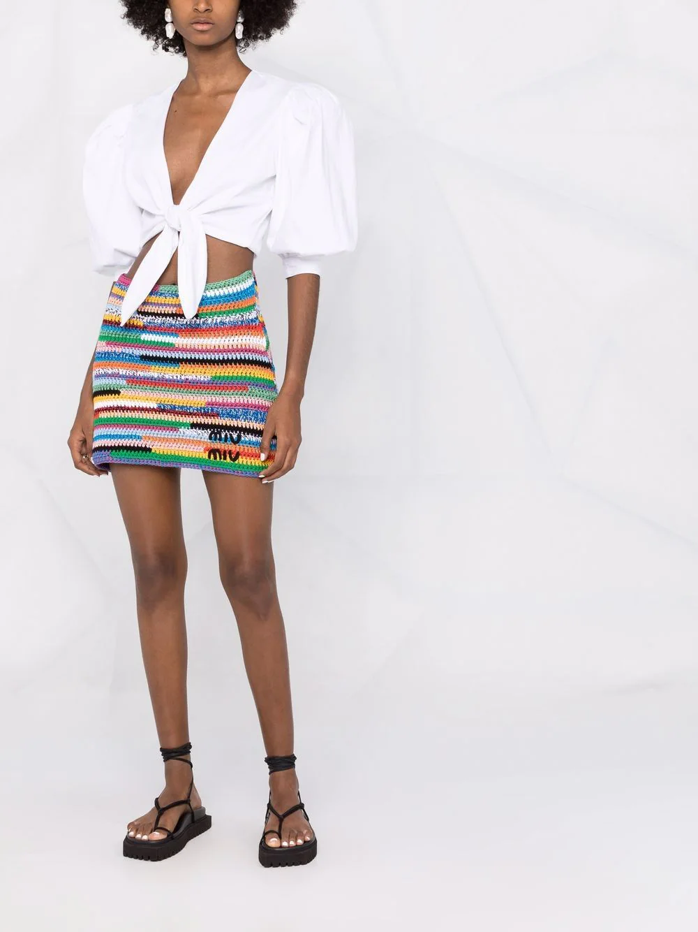 ミニスカート Miu Miu LOGO MINI SKIRT MIU MIU | Logo Embroidered Track Mini Skirt | Women | Lane