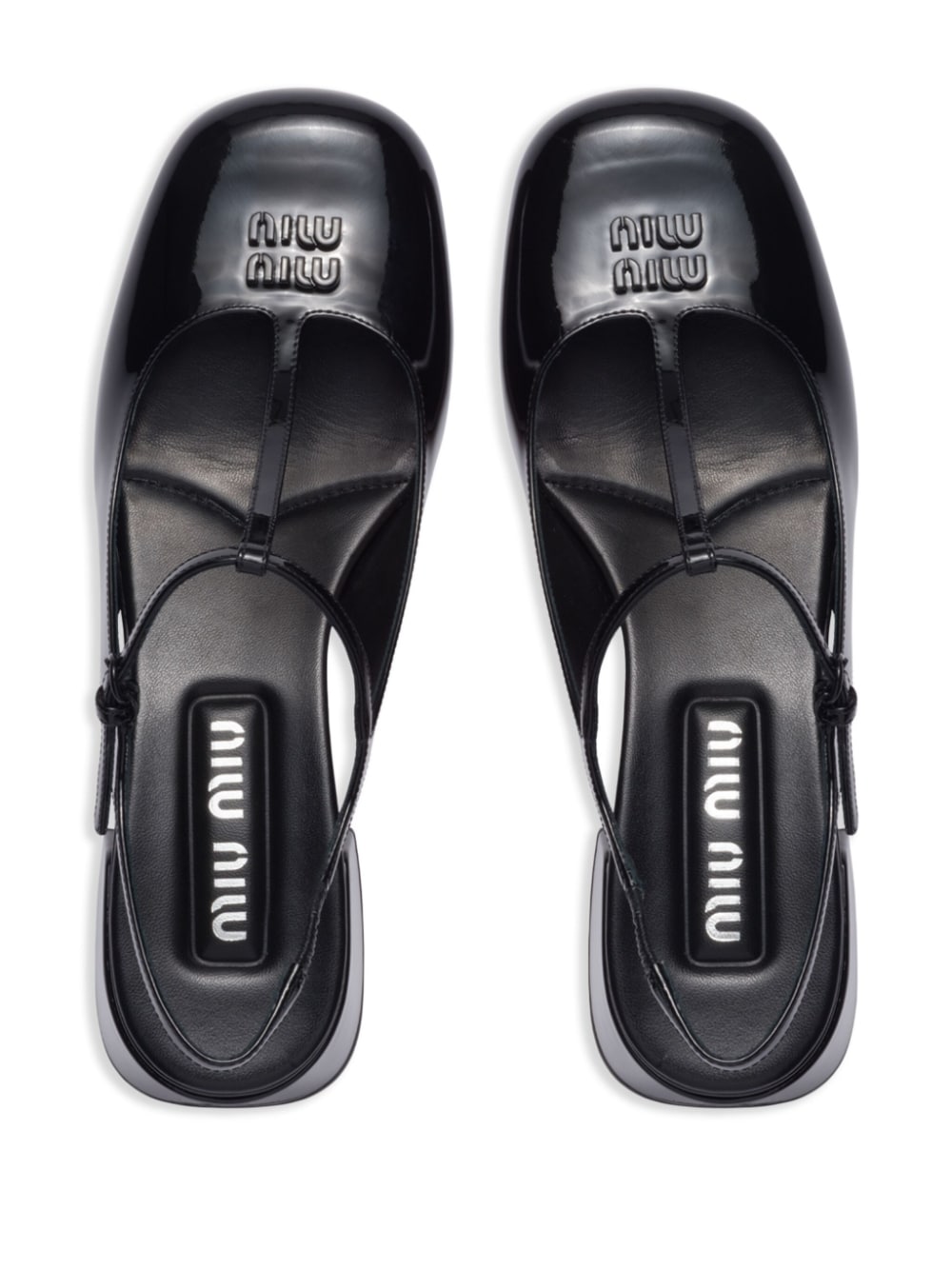 Miu Miu patent-leather 35mm slingback pumps - Black za 4 023