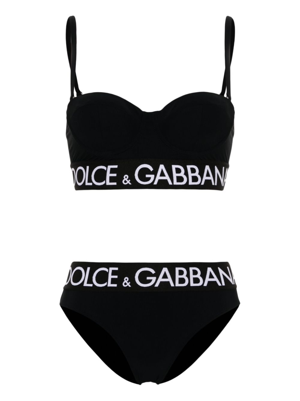 Dolce & Gabbana logo-band half-cup bikini - Black za 2 070