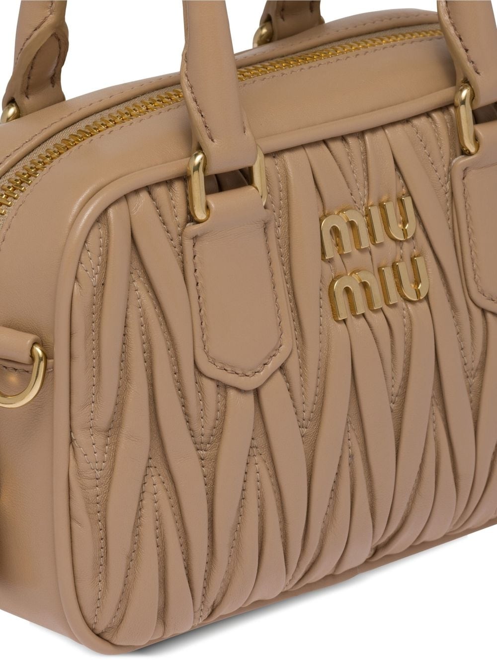 Miu Miu Matelassé nappa leather mini bag - Neutrals za 9 945
