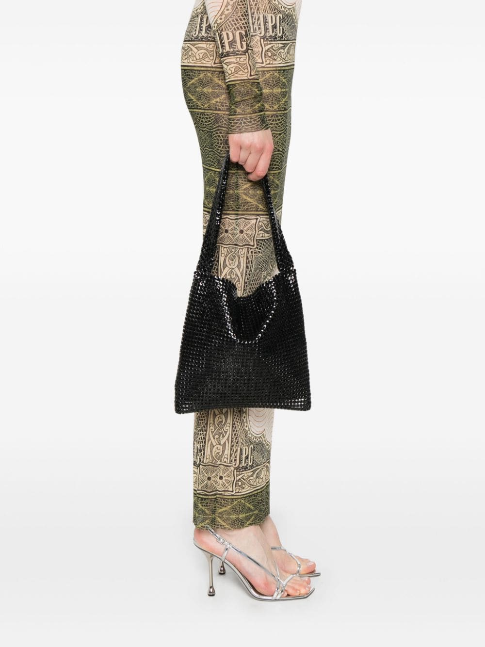 トートバッグ Rabanne Black Small Pixel Chain Bag 20509300_50522015_600.jpg
