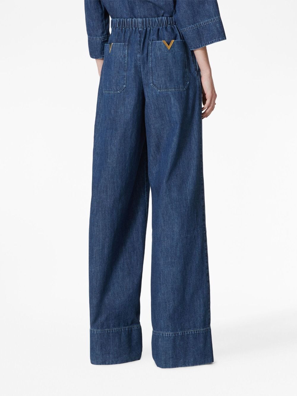 パンツ VALENTINO GARAVANI Denim Chambray pants Blue Valentino Garavani chambray wide-leg jeans - Blue za 6 070
