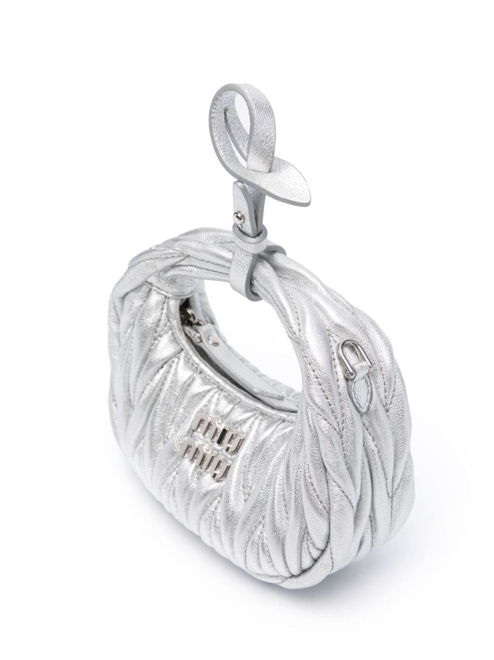 Miu Miu micro Wander leather mini bag - Silver za 5 696,00