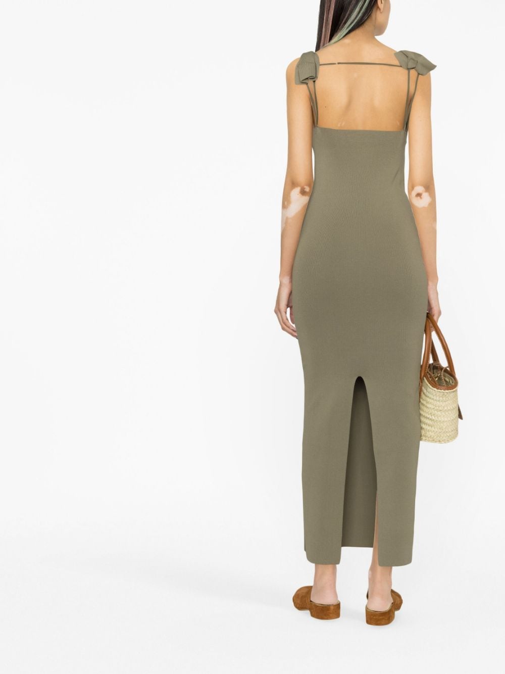 Jacquemus La robe maille Alca square-neck dress - Green za 2