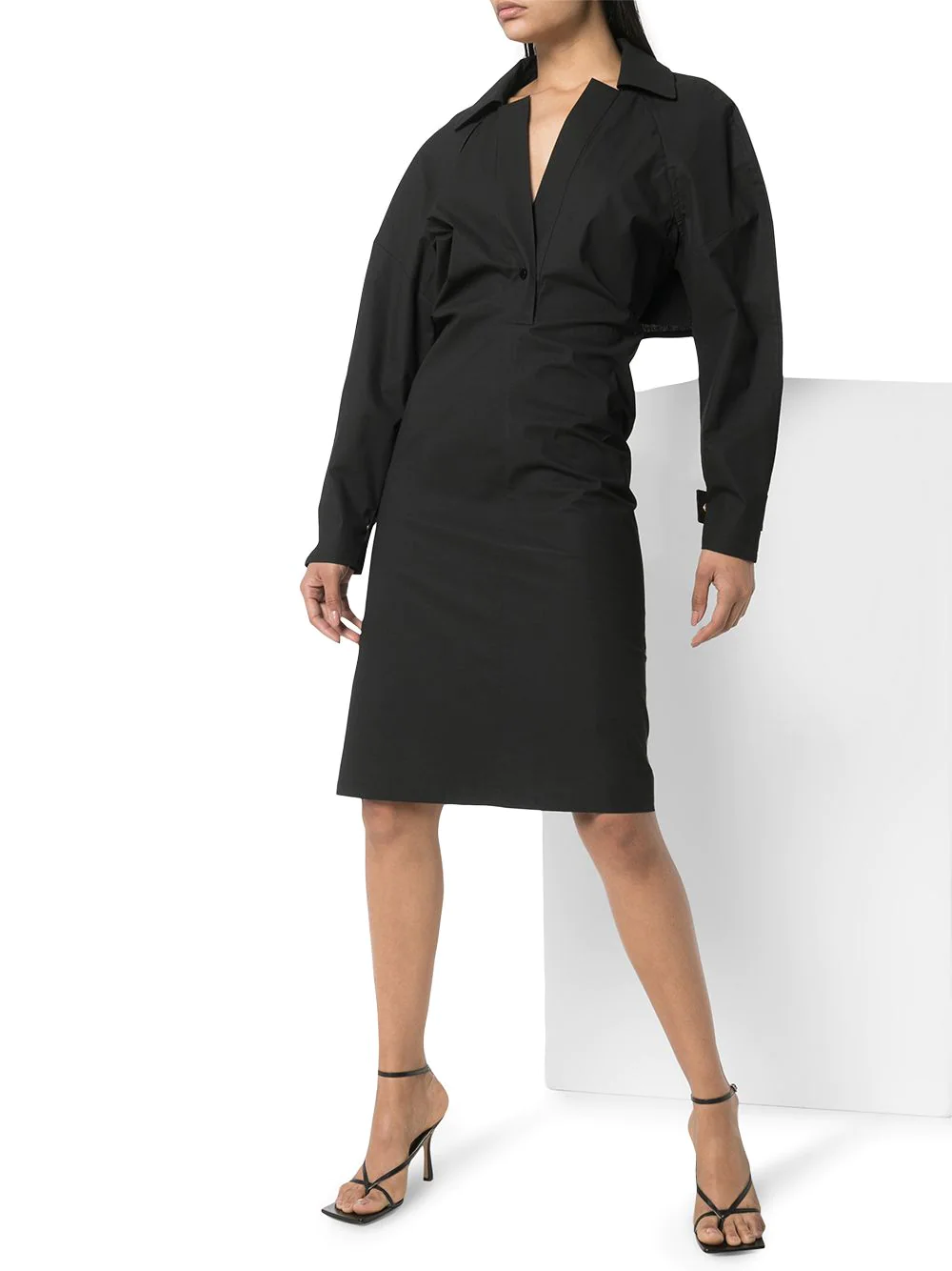 Bottega Veneta★素敵!Storm Flap Johnny Collar Dress Bottega Veneta storm-flap trench dress - Black za 13 955,00