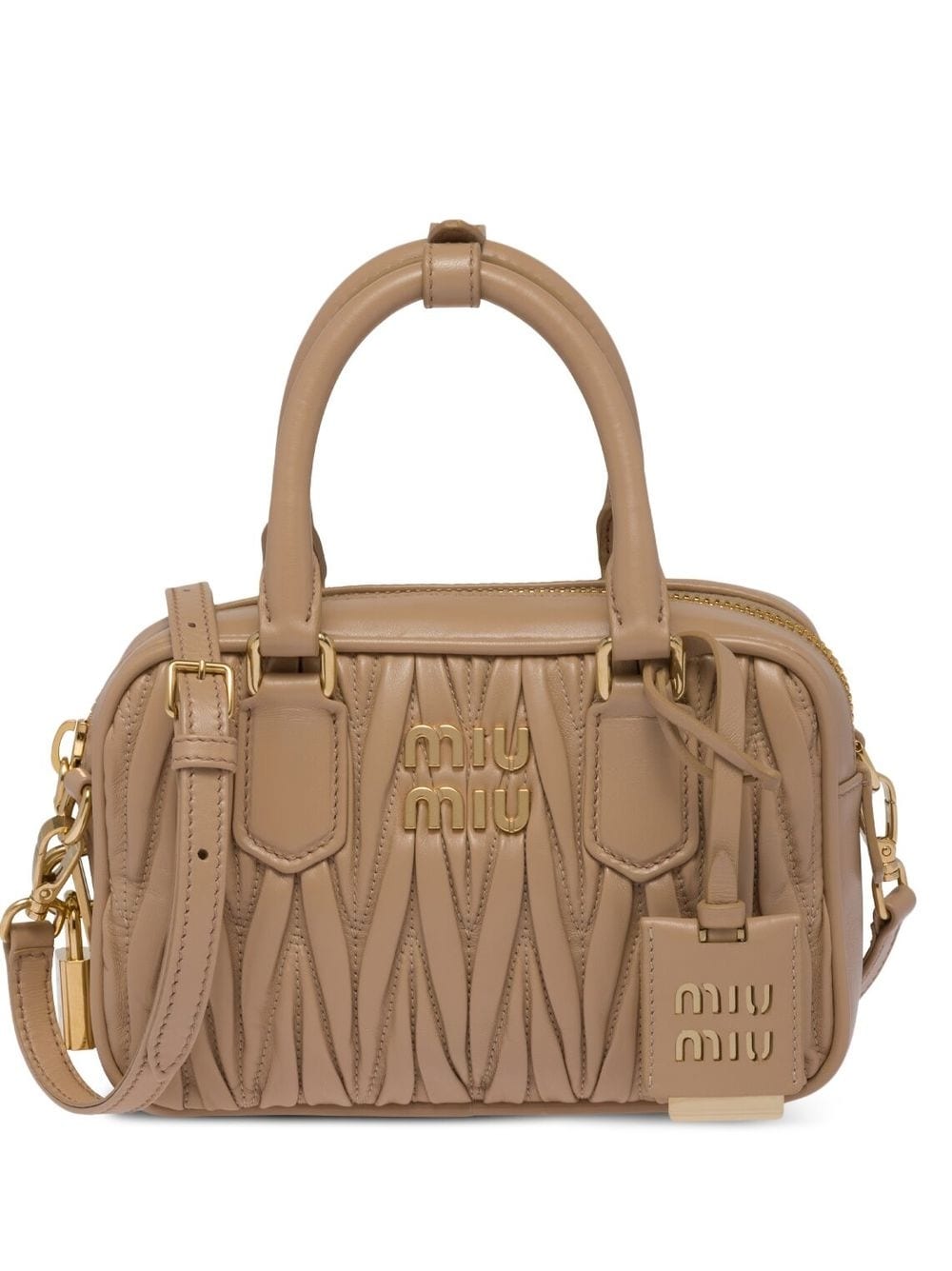 Miu Miu Matelassé nappa leather mini bag - Neutrals za 9 945