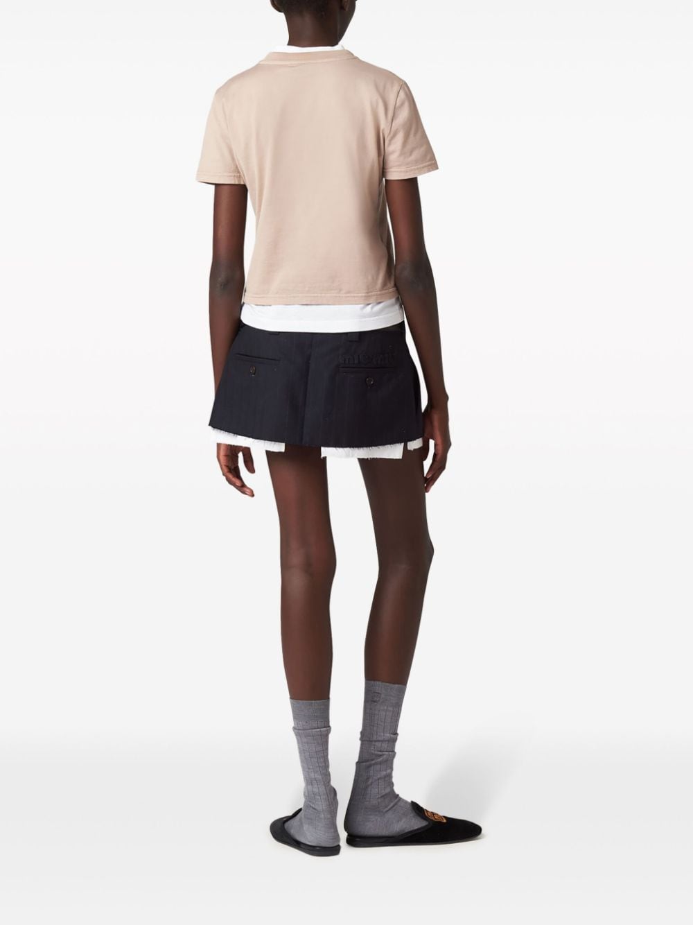 Tシャツ・カットソー MIU MIU COTTON T-SHIRT Miu Miu Cotton Logo T-Shirt | Harrods UK