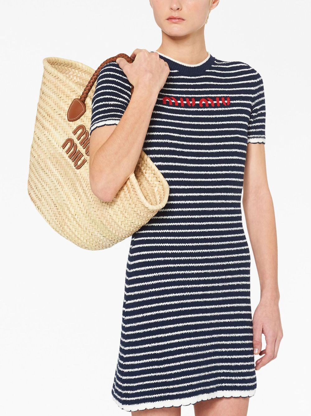Miu Miu Palmetto basket tote bag - Neutrals za 3 829,00 PLN