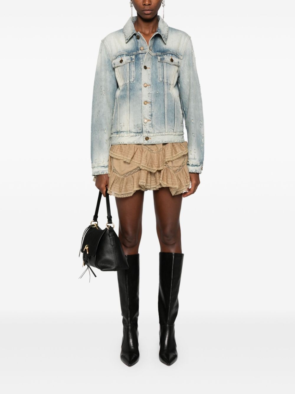 ISABEL MARANT Gisele ruffled shorts - Neutrals za 1 376,00