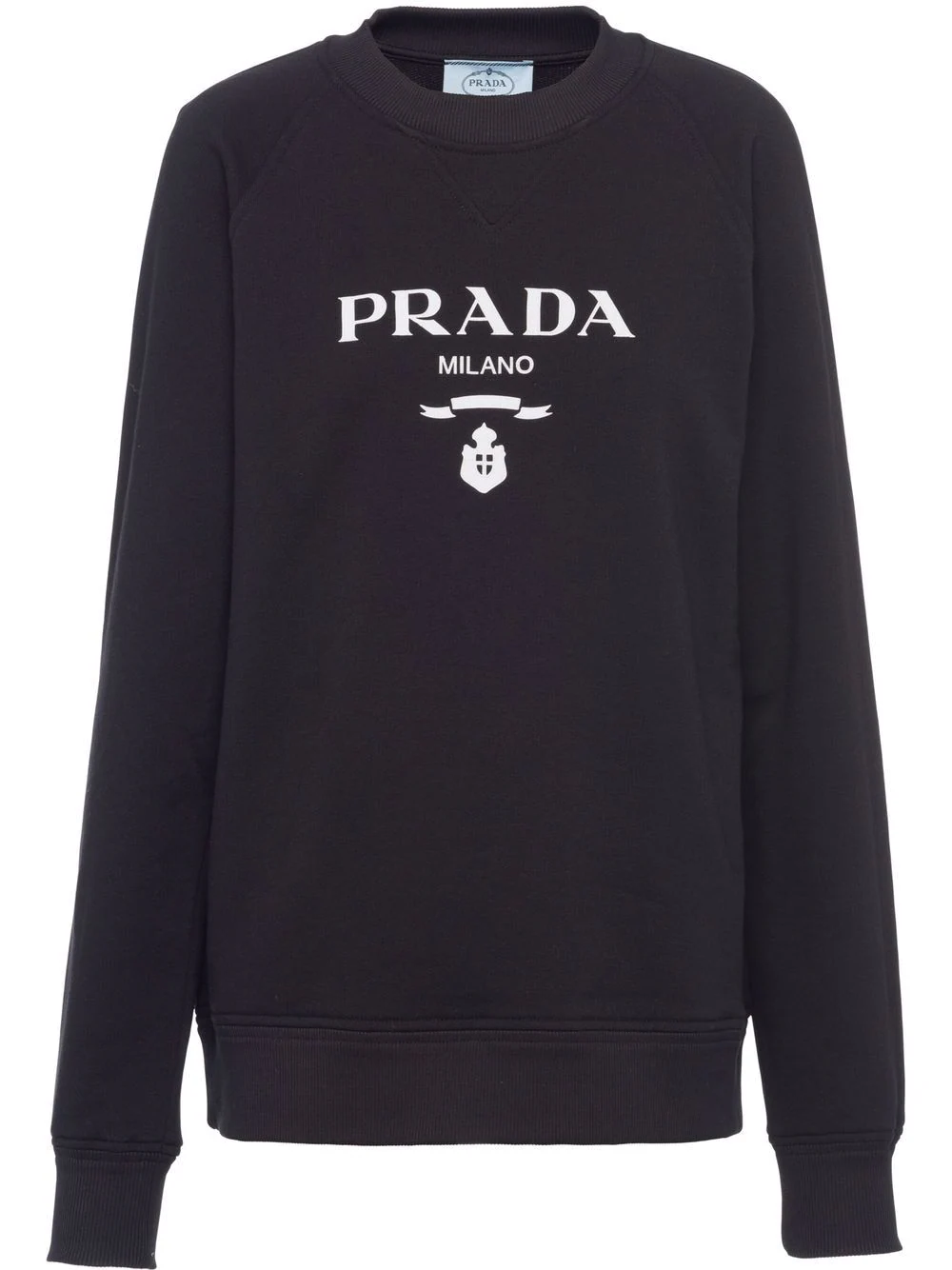 スウェット・トレーナー PRADA BLACK COTTON BLEND SWEATSHIRT 送料&関税込】Prada Black Cotton Blend Sweatshirt (PRADA