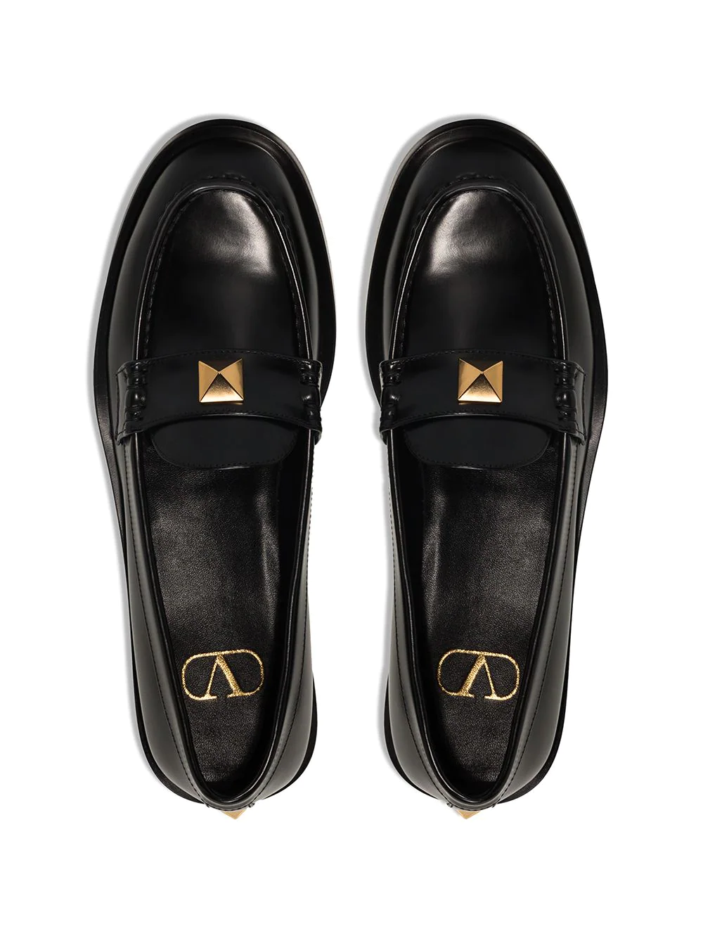 Valentino Garavani Roman Stud leather loafers - Black za 3