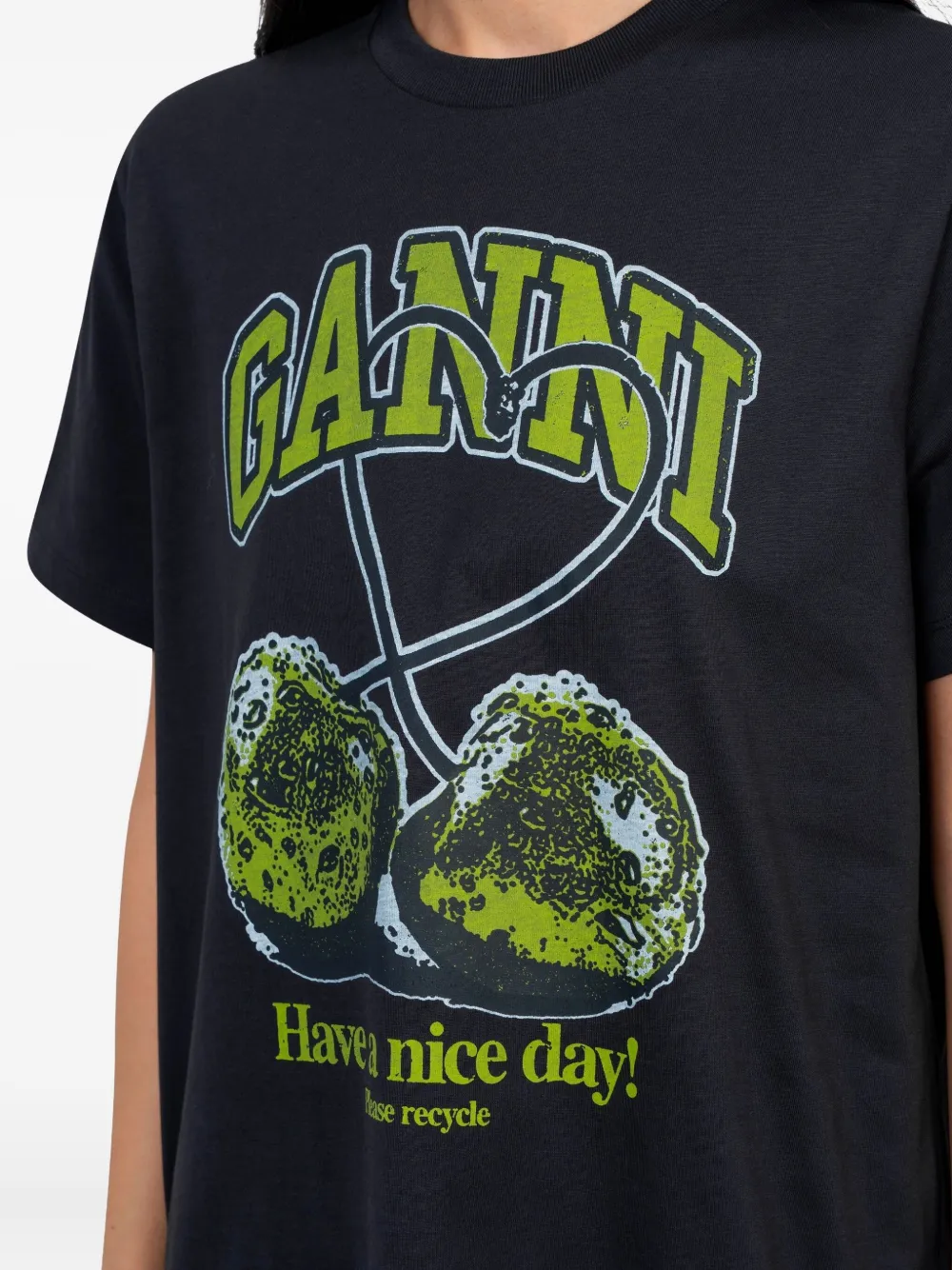 Ganni Cherry print Tシャツ GANNI(ガニー) - Basic Jersey Cherry Relaxed T-shirt GANNI