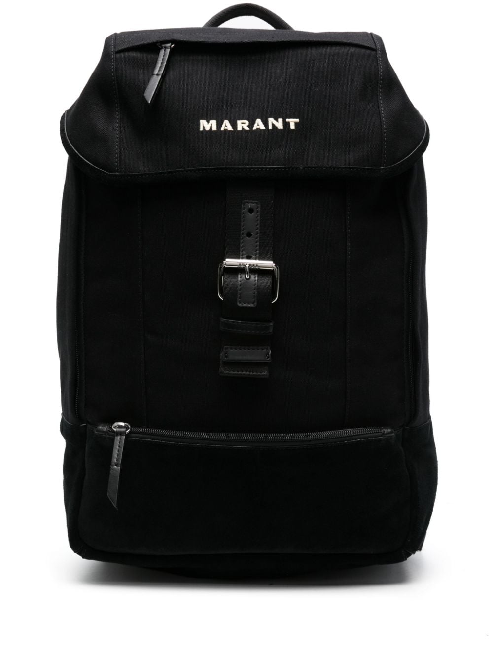 ISABEL MARANT logo-embroidered canvas backpack - Black za 2