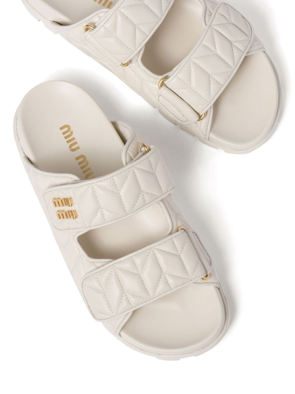 ミュウミュウ Miu Miu Calf Leather Sandals MiuMiu ミュウミュウ Riviere コード レザー サンダル ロゴ
